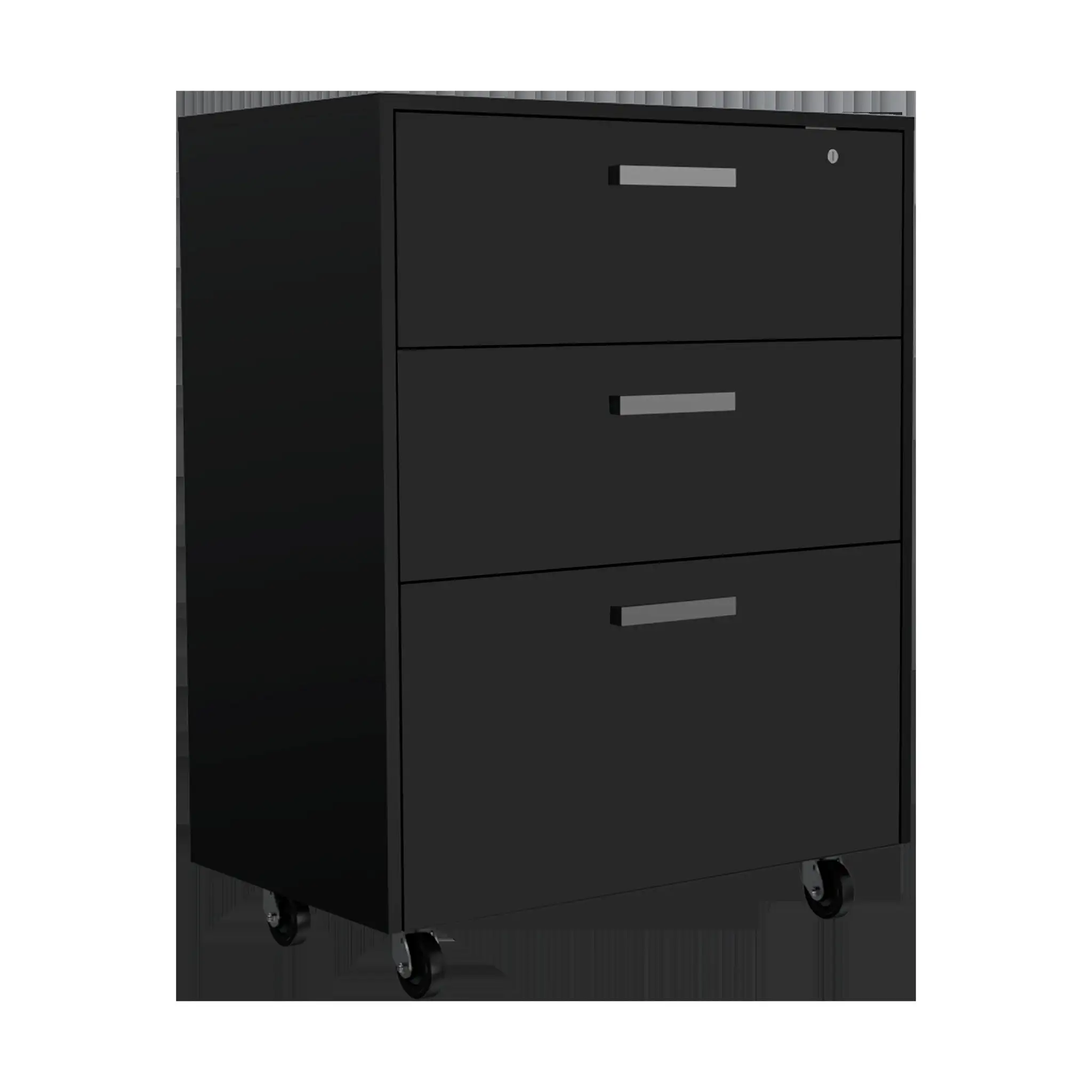 28 Black Wall mounted Accent Cabinet With Four Shelves And Six Drawers