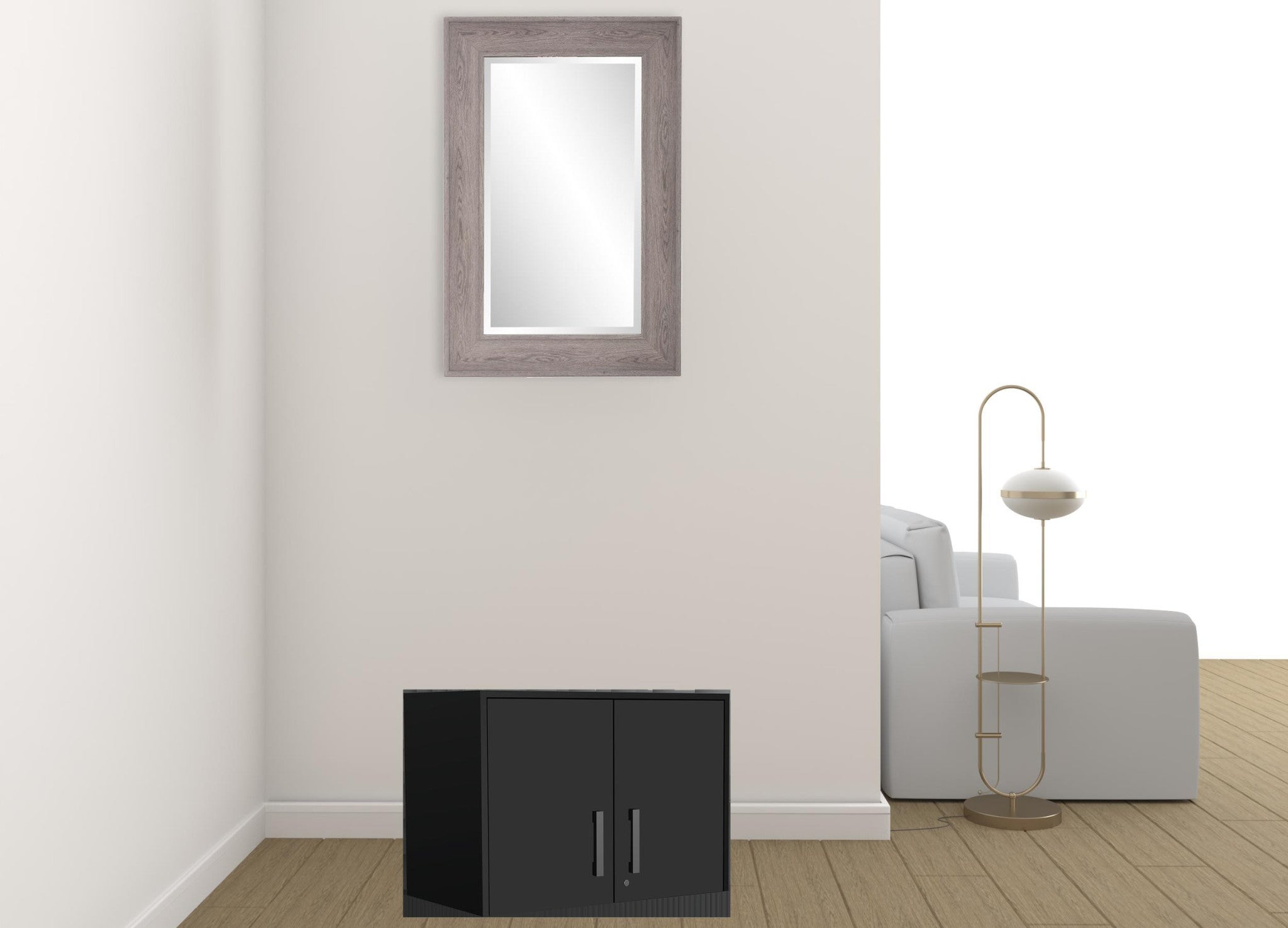 28 Black Wall mounted Accent Cabinet With Four Shelves