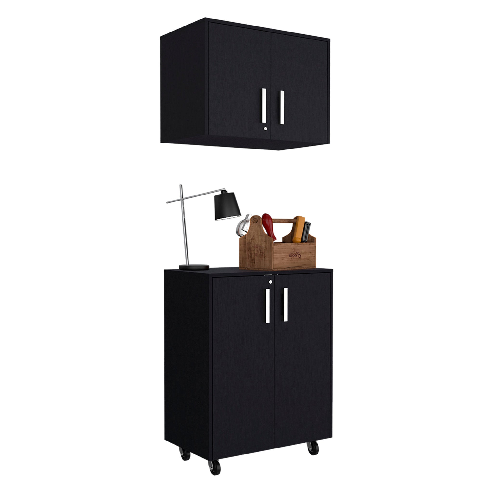 28 Black Wall mounted Accent Cabinet With Four Shelves