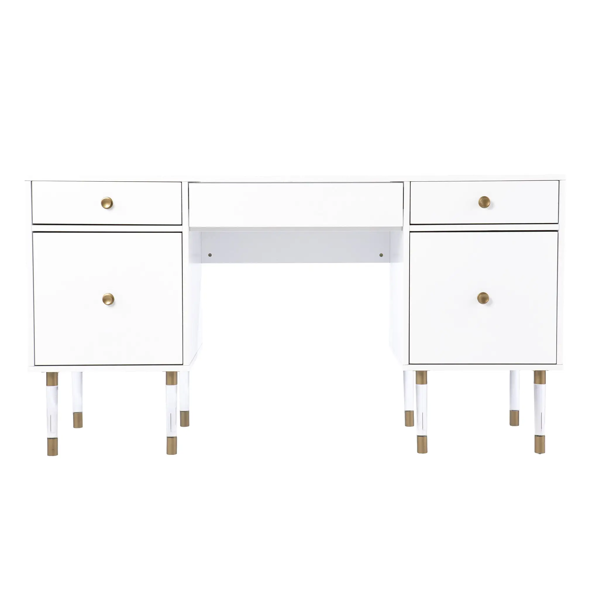 55 White Writing Desk With Four Drawers