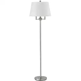 62 Nickel Four Light Traditional Shaped Floor Lamp With White Square Shade