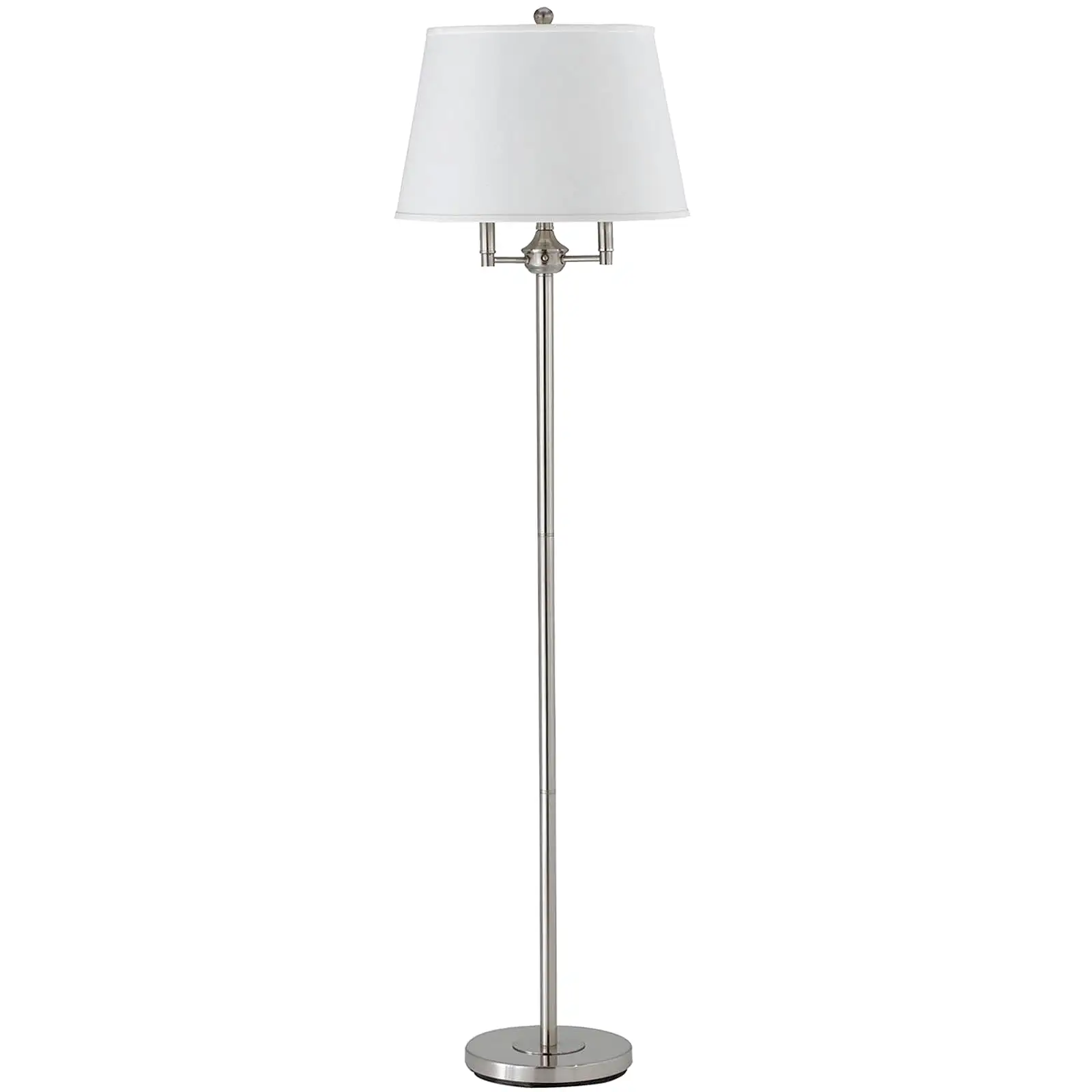 62 Nickel Four Light Traditional Shaped Floor Lamp With White Square Shade