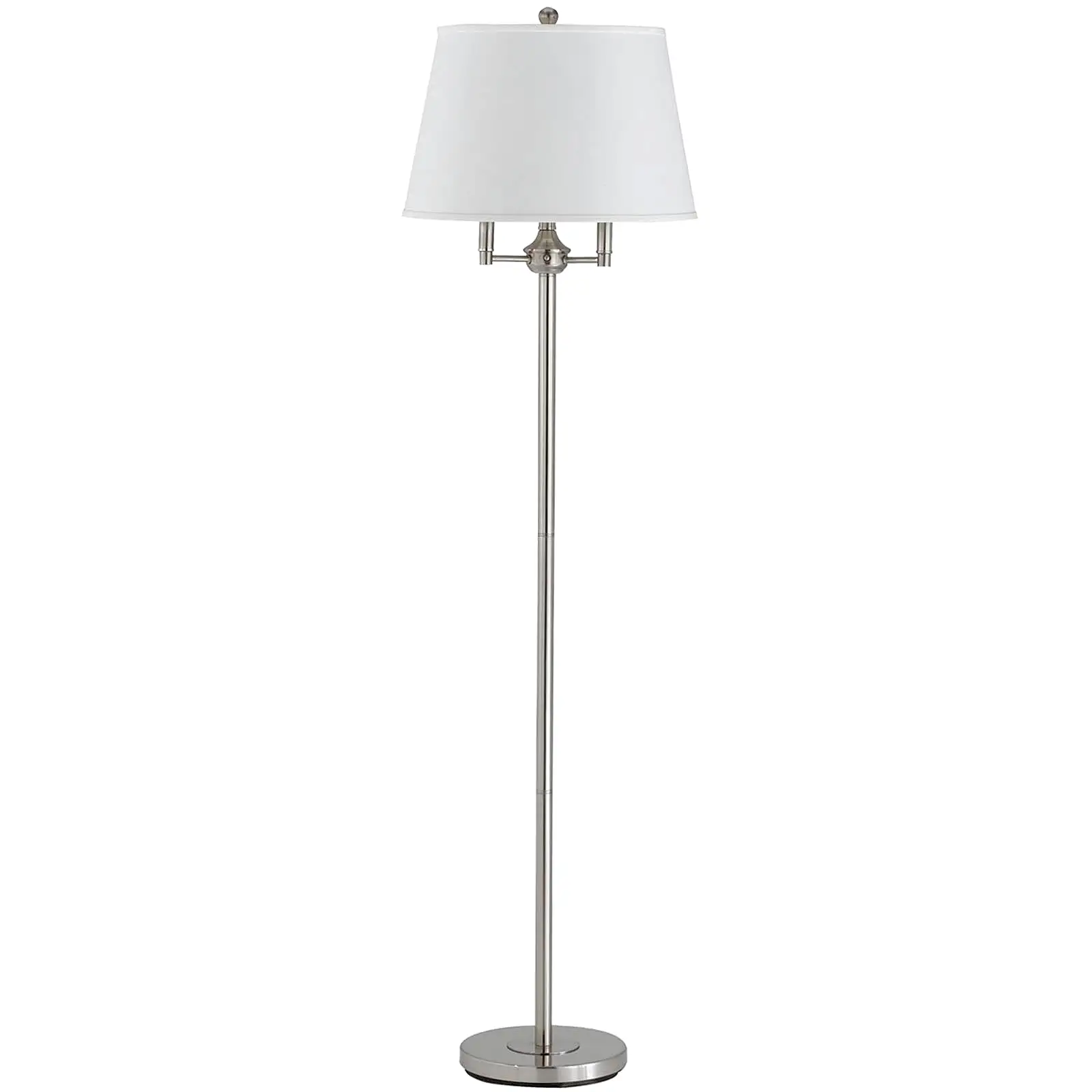 62 Nickel Four Light Traditional Shaped Floor Lamp With White Square Shade