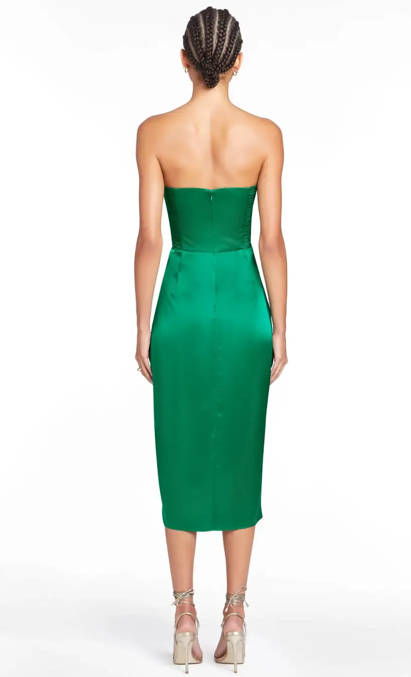 Amanda Uprichard - Chamberlain Silk Dress - Dark Green