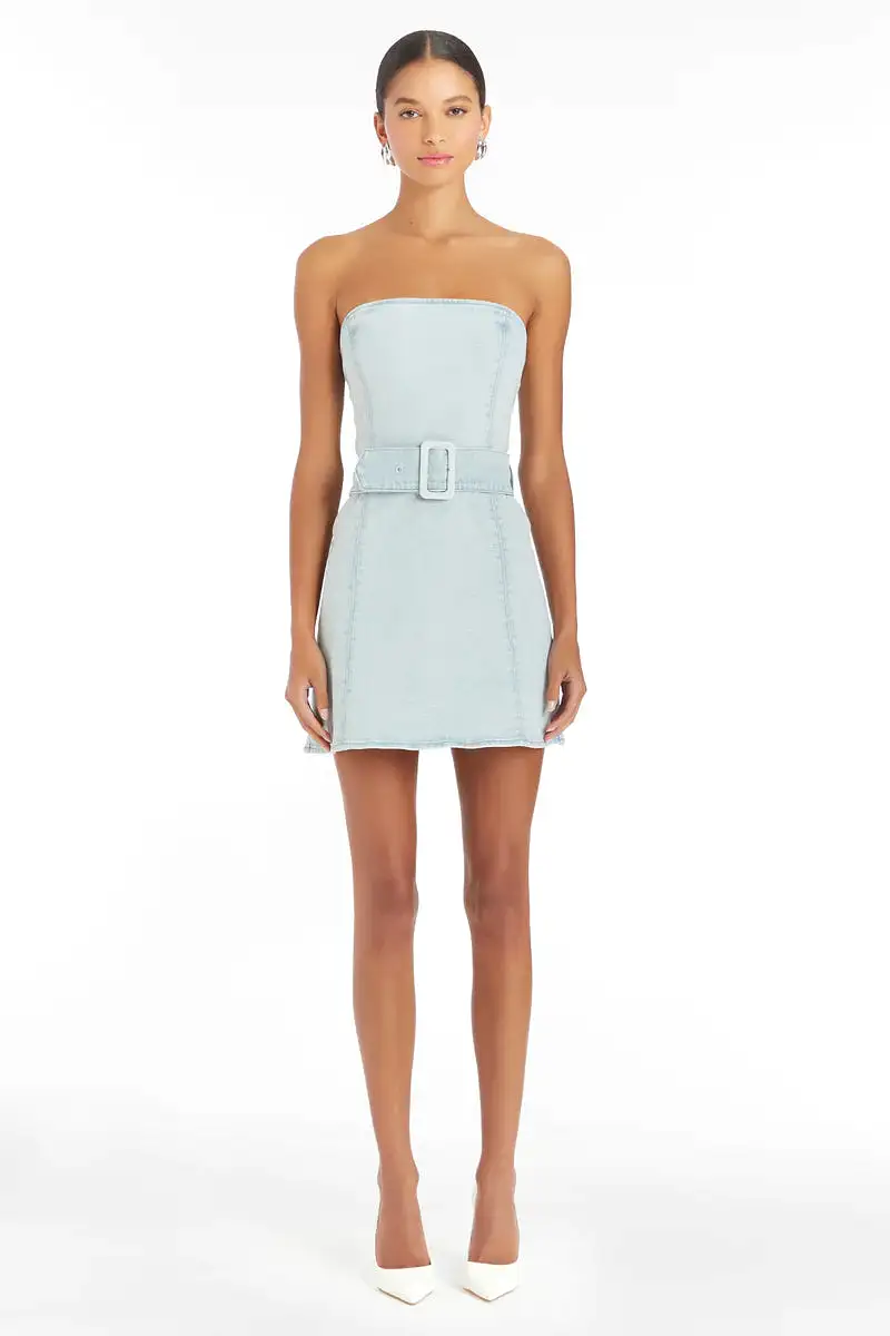 Amanda Uprichard Fae Denim Dress - Iceberg