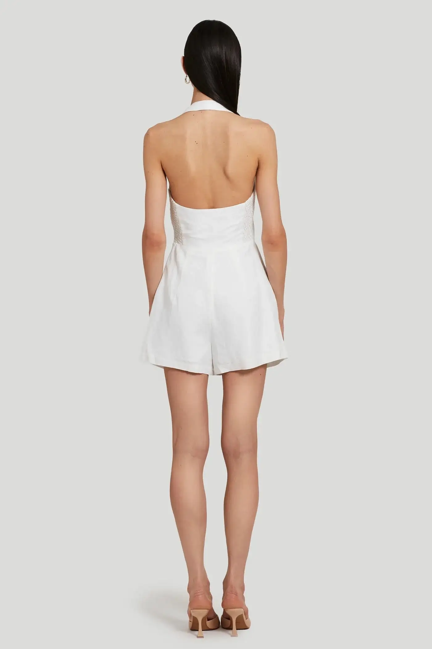 Amanda Uprichard - Isadora Romper Linen - White