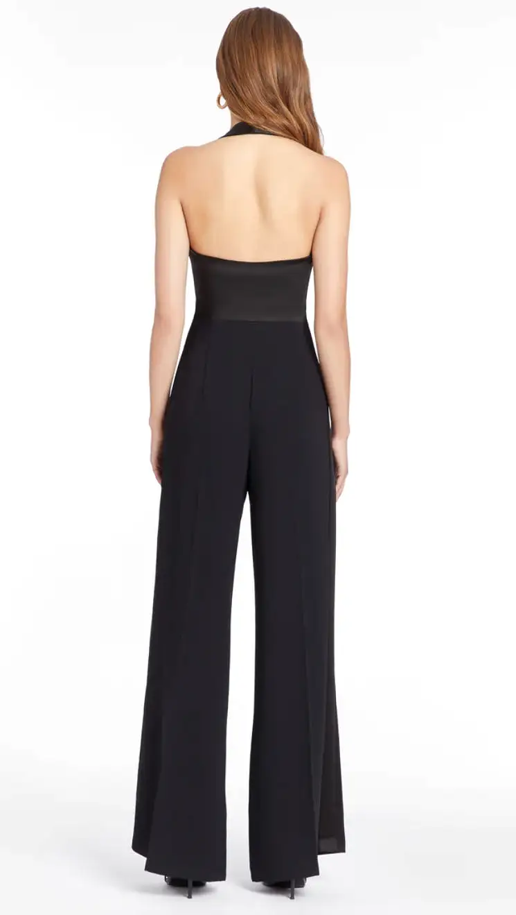 Amanda Uprichard - Isadore Satin Jumpsuit - Black