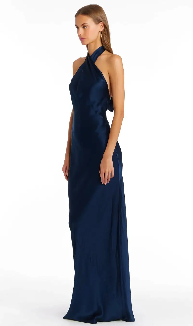 Amanda Uprichard - Jade Silk Maxi - Navy