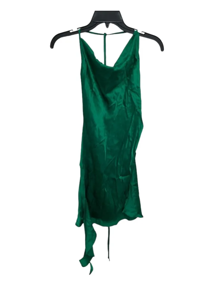 Amanda Uprichard Size S/M Green Polyester Halter Mini Cowl neck Open Back Dress