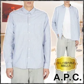 A.P.C.  |Stripes Street Style Long Sleeves Cotton Designers Shirts