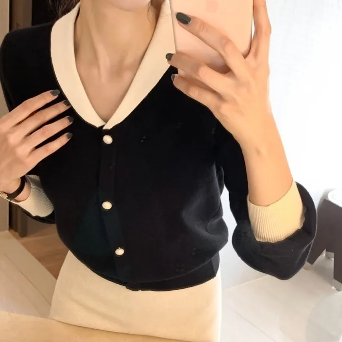 BADDIARY  |Casual Style Bi-color Long Sleeves Plain Office Style