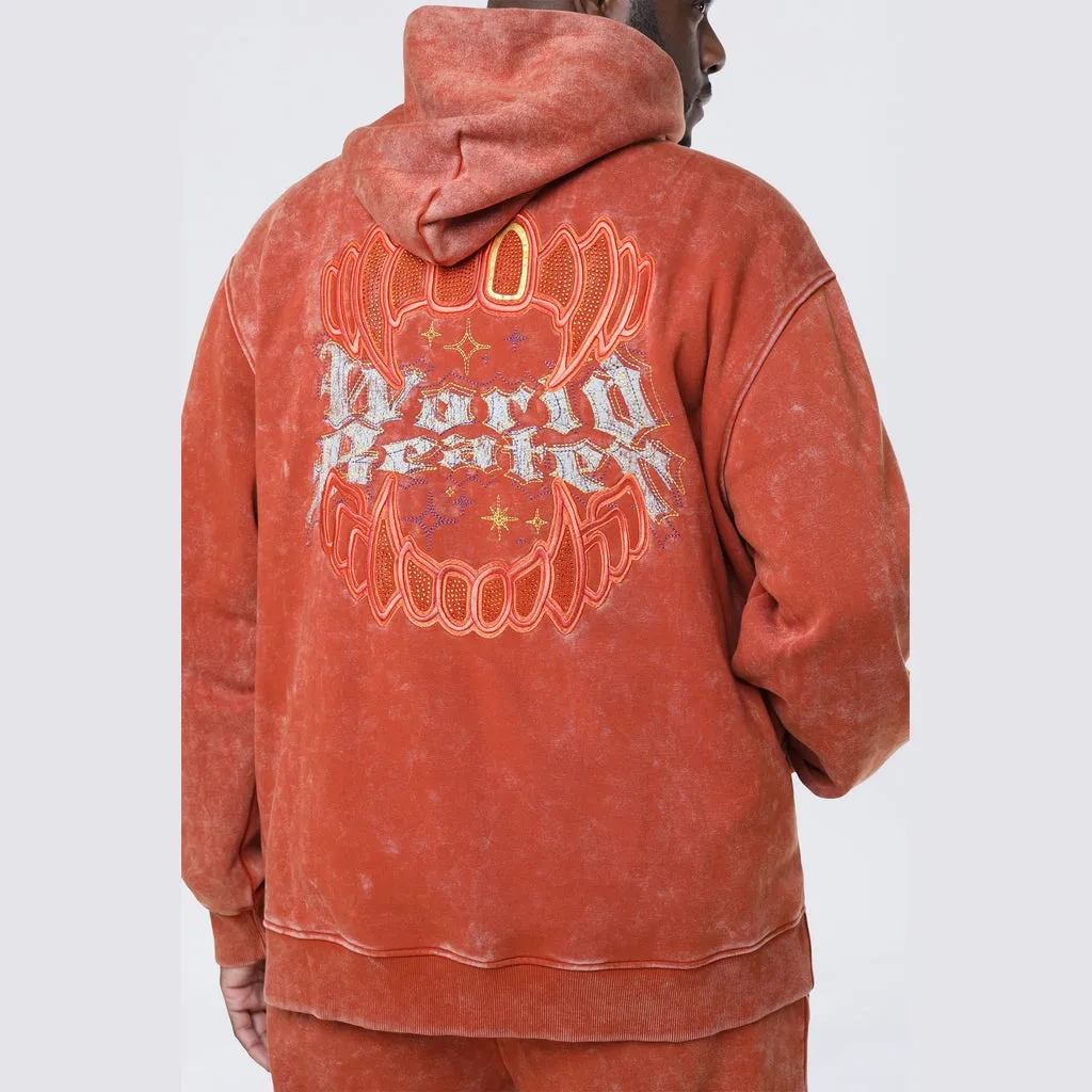 Big and Tall - Dropped Shoulder Rhinestone Dystopia Hoodie - Picante