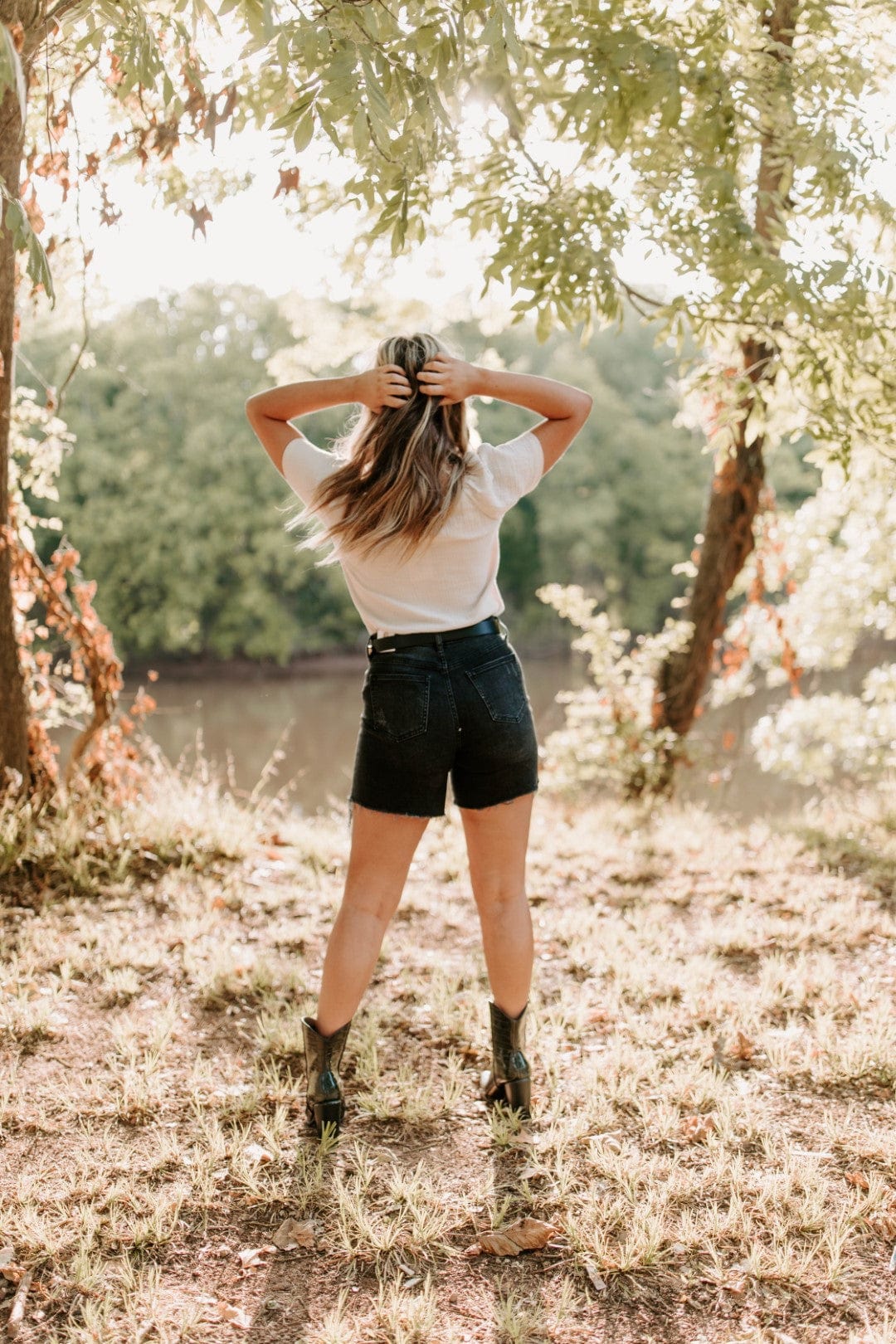 Black High Waist Mom Shorts