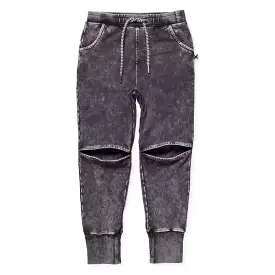 Blasted Hidden Knee Trackies Black Wash