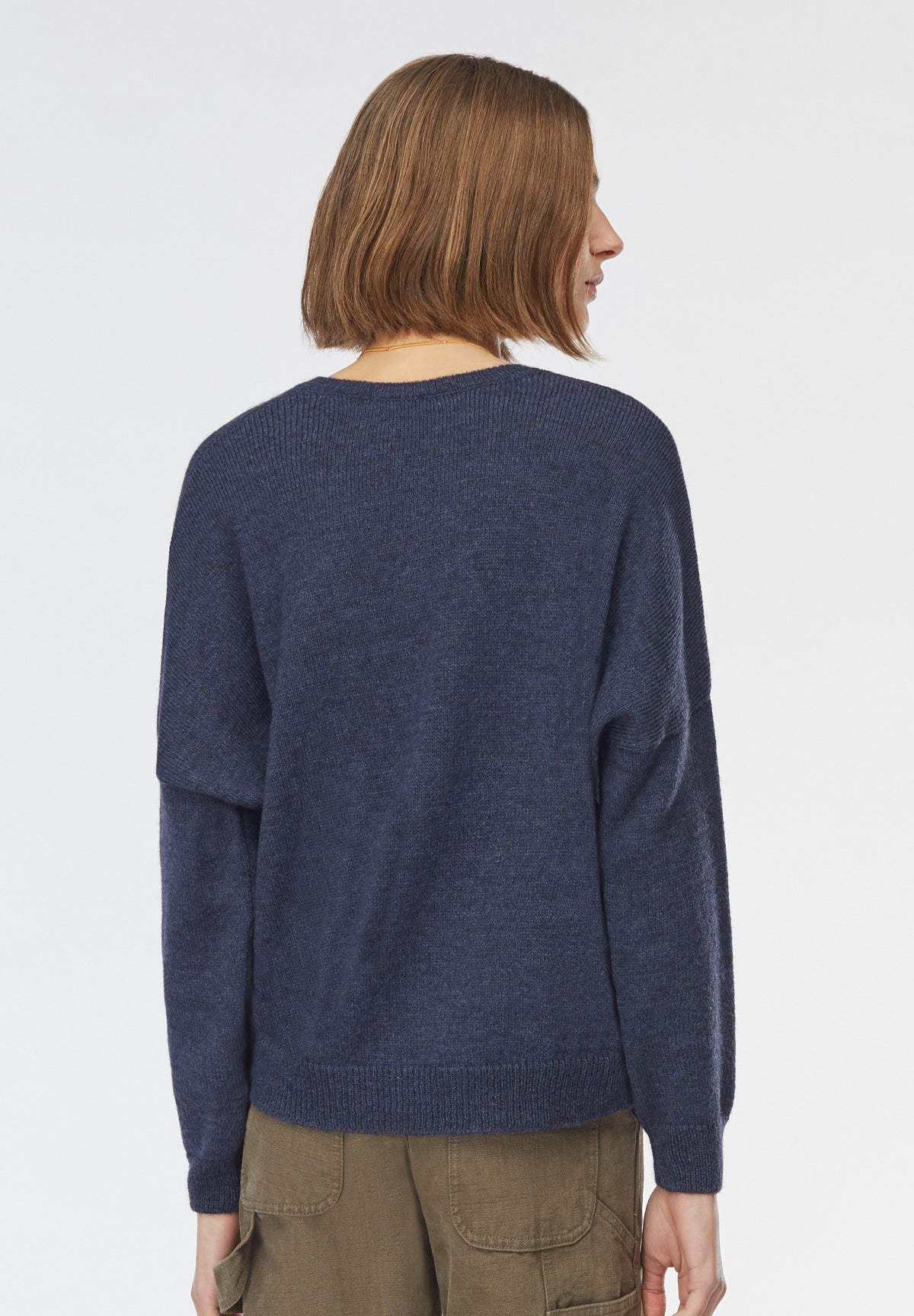 Blue Knit Troncoso V-Neck Pullover