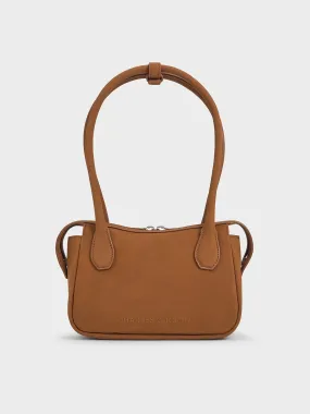 Bosie Textured Elongated Top Handle Bag - Brown