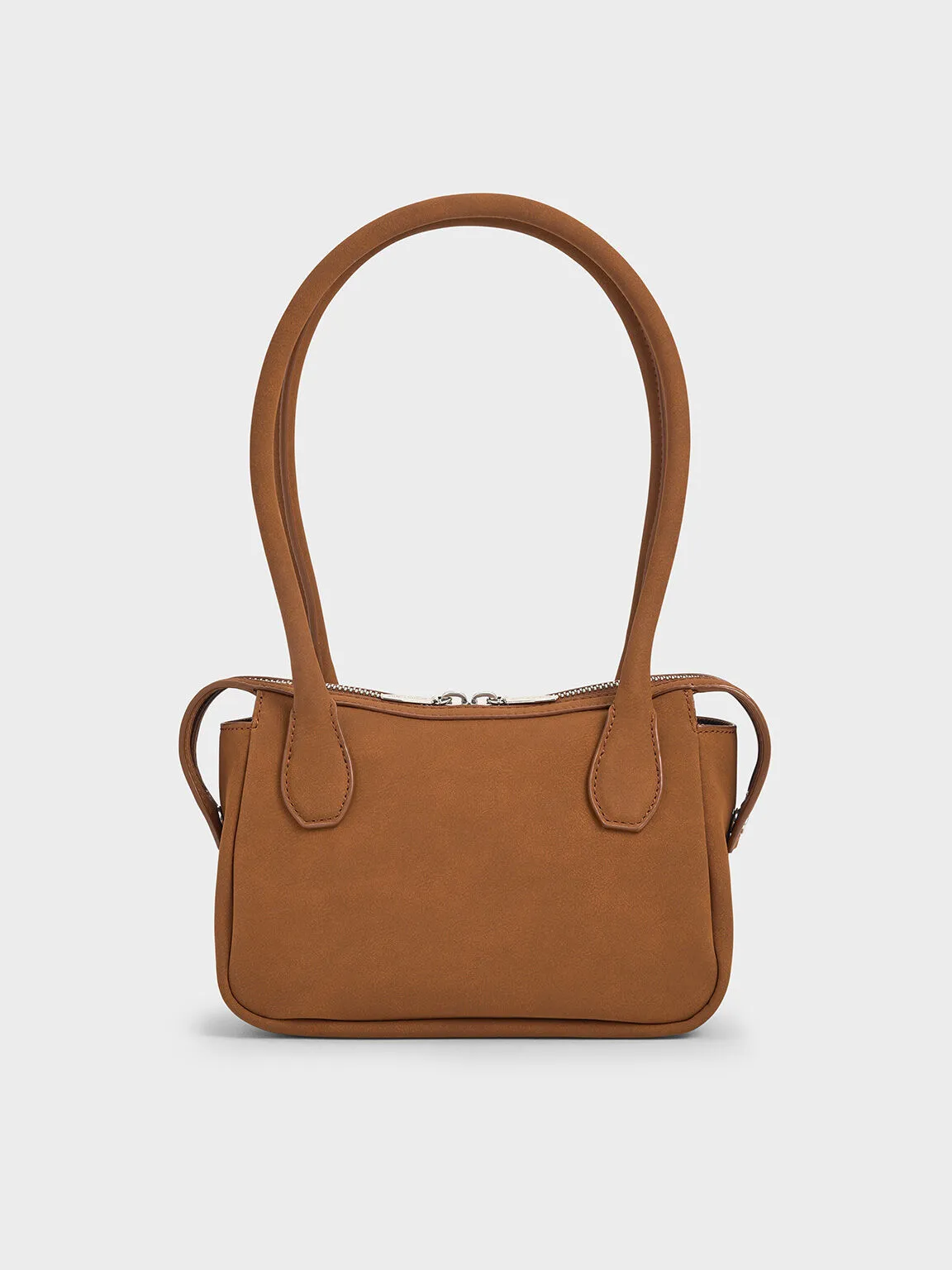 Bosie Textured Elongated Top Handle Bag - Brown