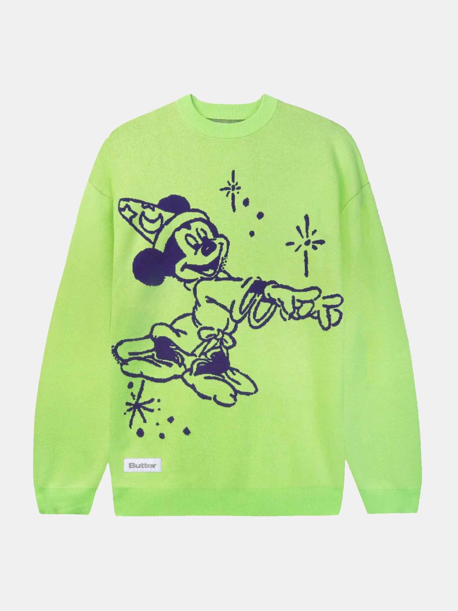 Butter Goods x Disney Cinema Knit Sweater - Washed Lime