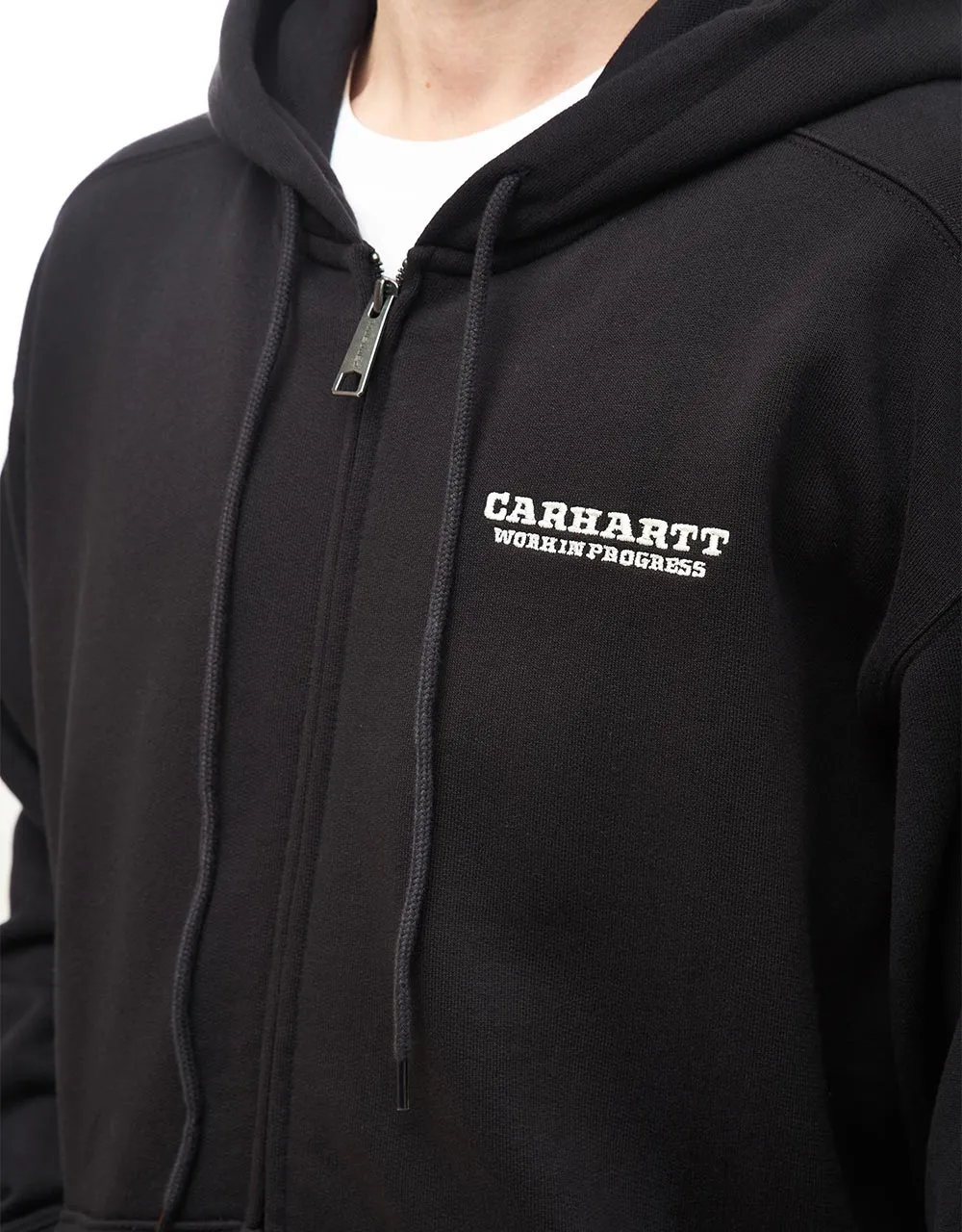 Carhartt WIP Runaway Zip Hoodie - Black/Wax Stone Washed