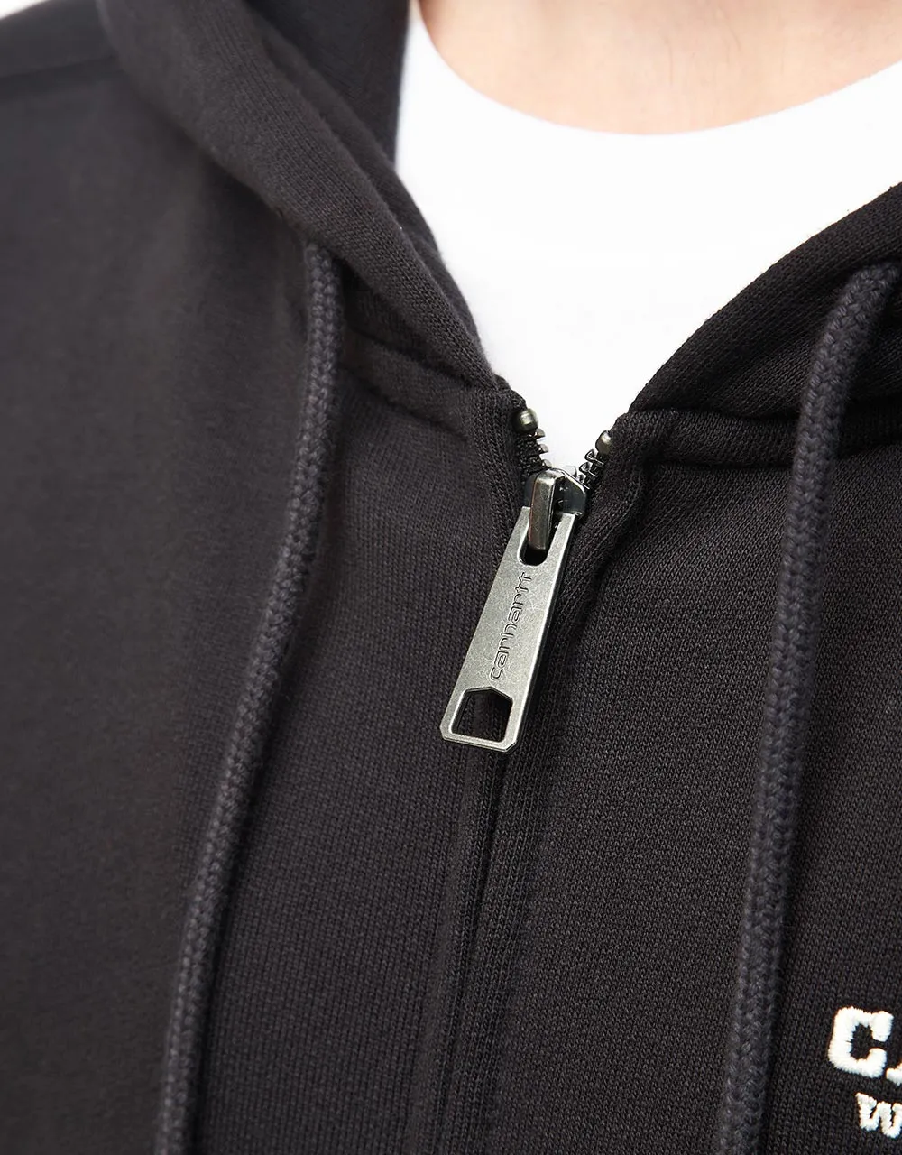 Carhartt WIP Runaway Zip Hoodie - Black/Wax Stone Washed