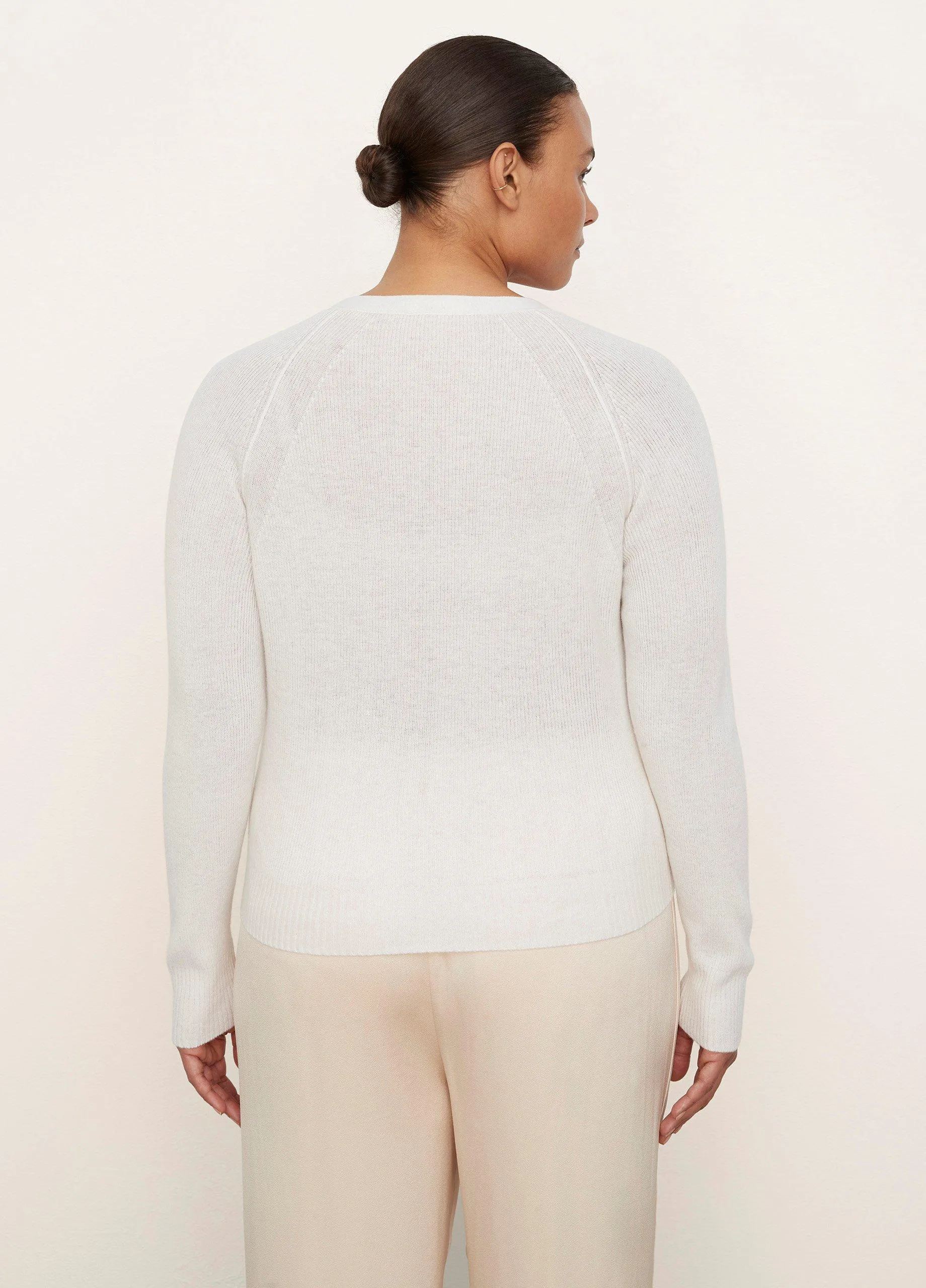 Cashmere Ribbed Raglan Cardigan