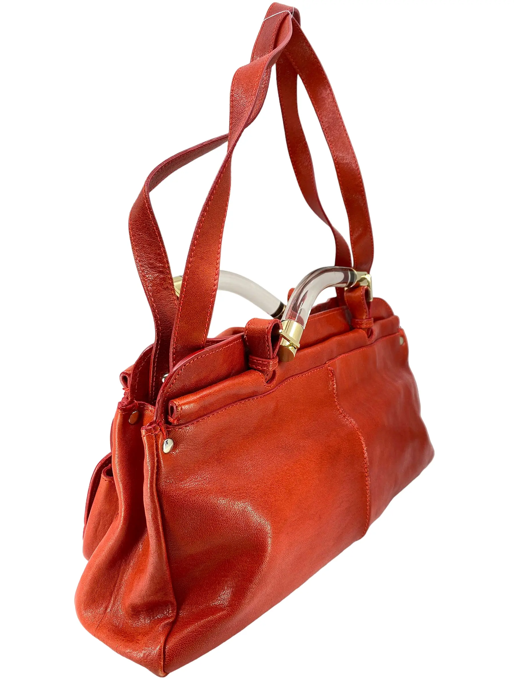 Chloe Red Leather Saskia Bag