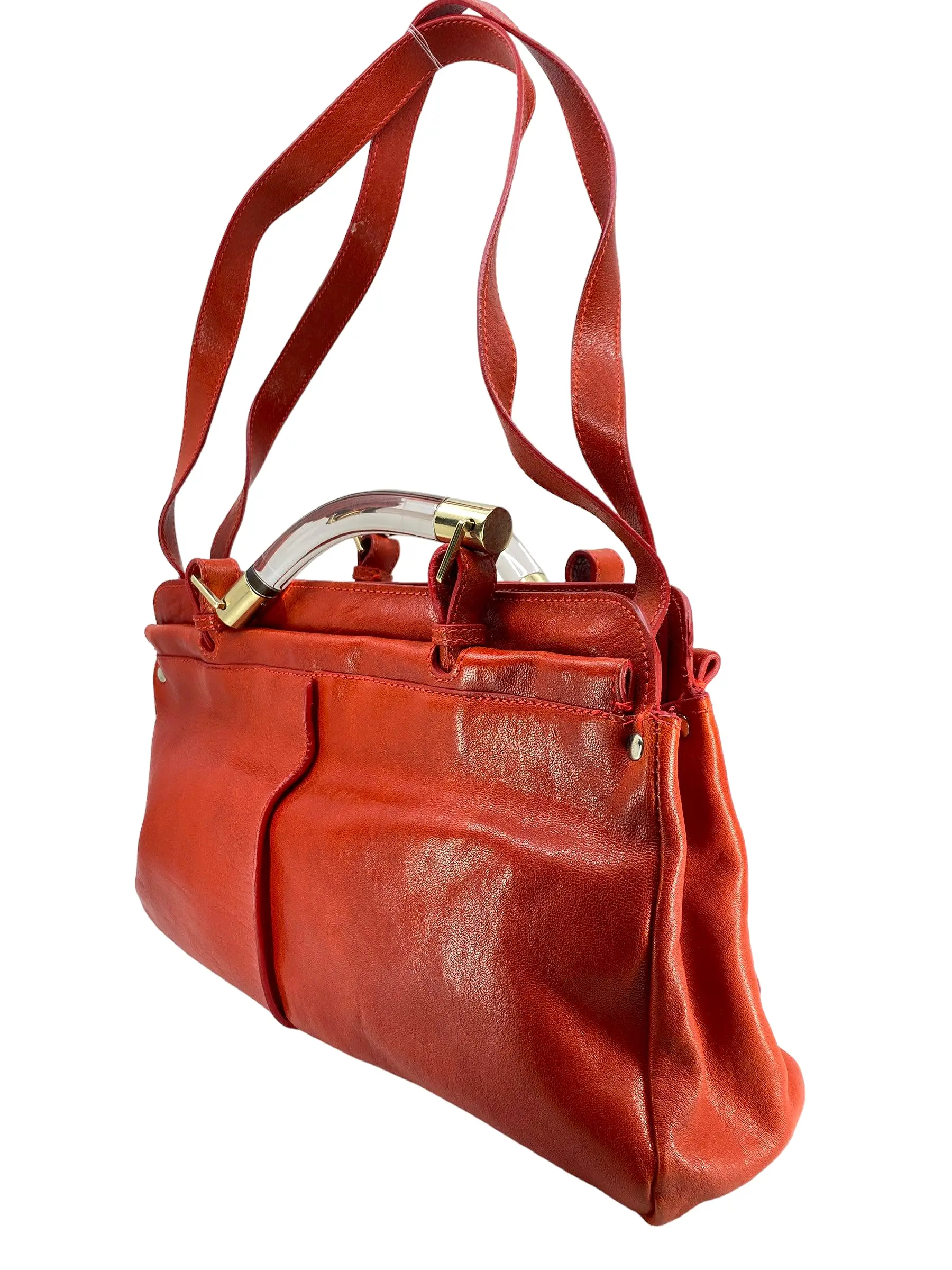 Chloe Red Leather Saskia Bag