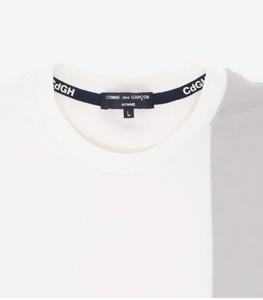 COMME des GARCONS  |Blended Fabrics U-Neck Bi-color Short Sleeves Designers