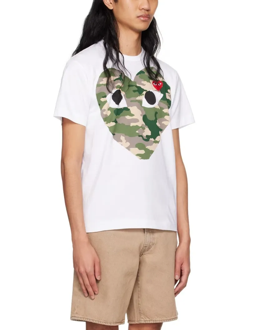 COMME des GARCONS  |Crew Neck Camouflage Street Style Cotton Short Sleeves