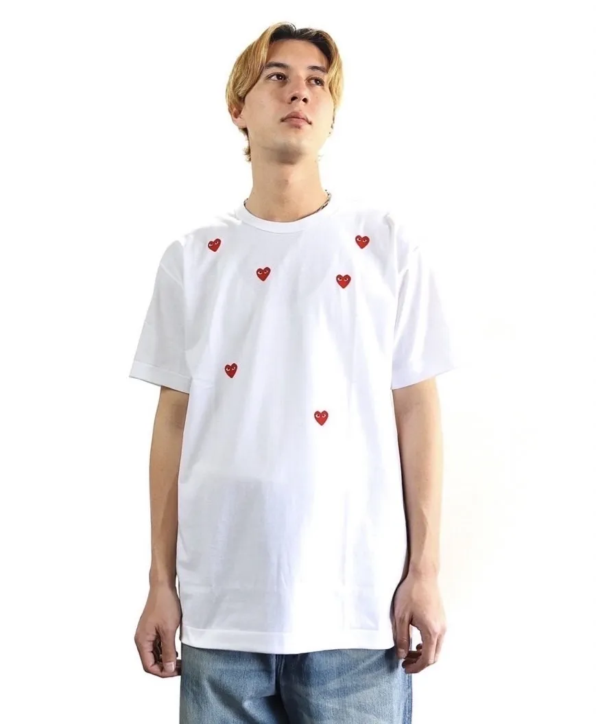 COMME des GARCONS  |Crew Neck Heart Unisex Street Style Cotton Short Sleeves