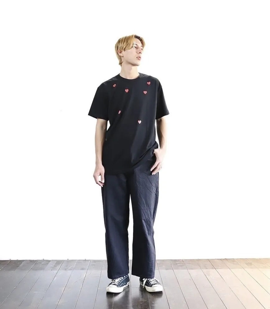 COMME des GARCONS  |Crew Neck Heart Unisex Street Style Cotton Short Sleeves