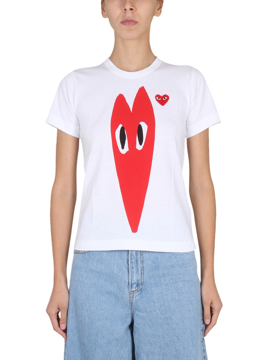 COMME DES GARCONS PLAY    LOGO PRINT T-SHIRT