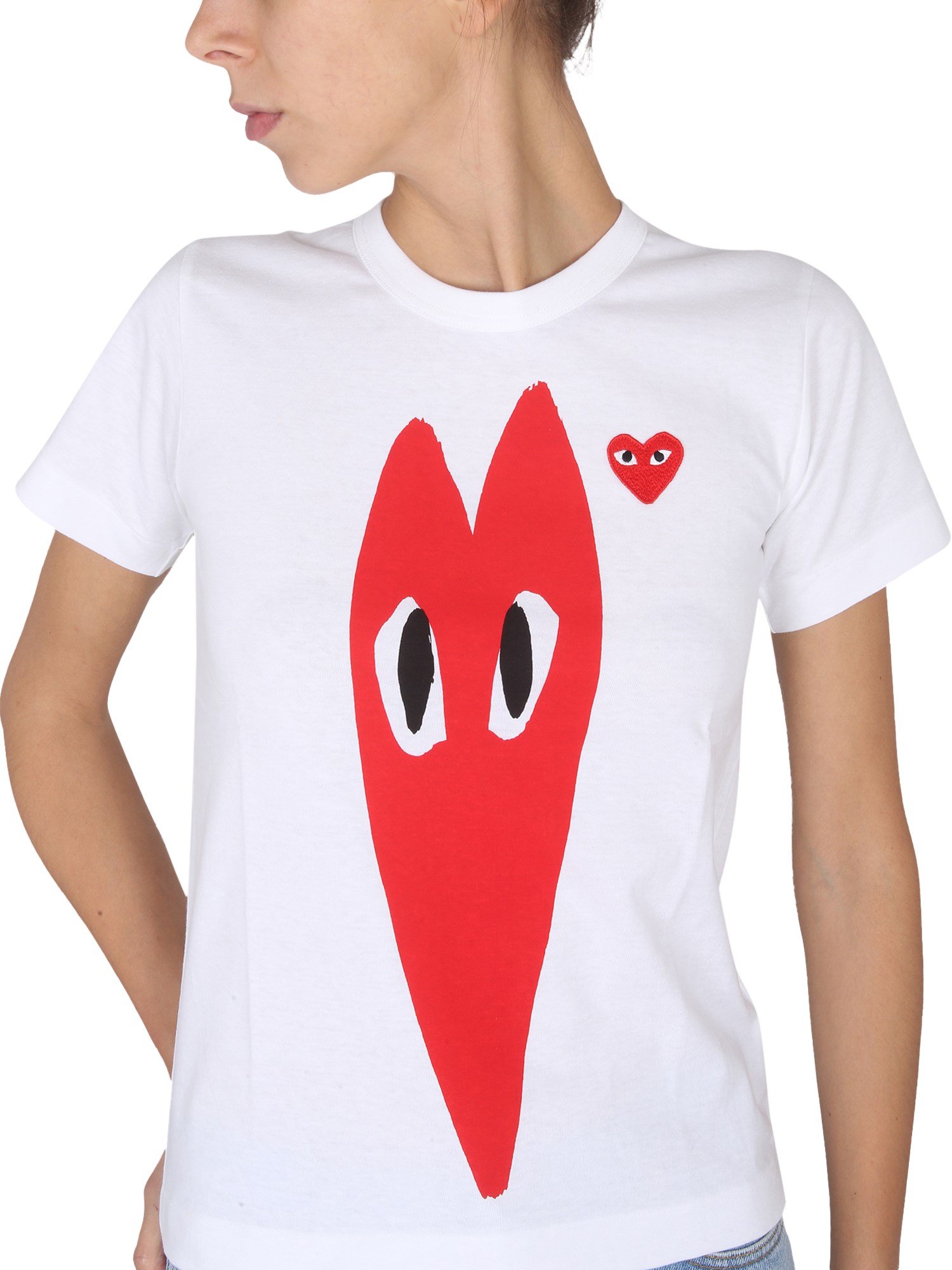 COMME DES GARCONS PLAY    LOGO PRINT T-SHIRT