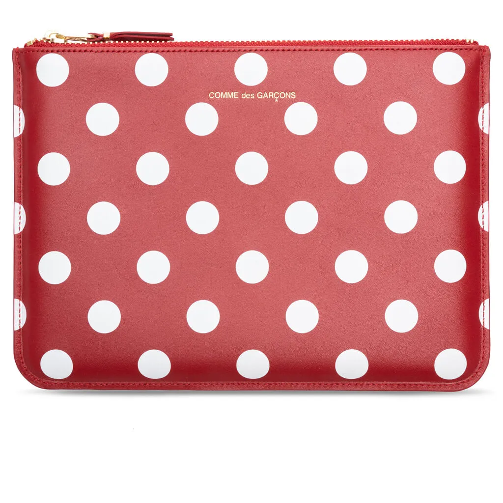 Comme des Garcons SA5100PD Polka Dot Wallet - Red