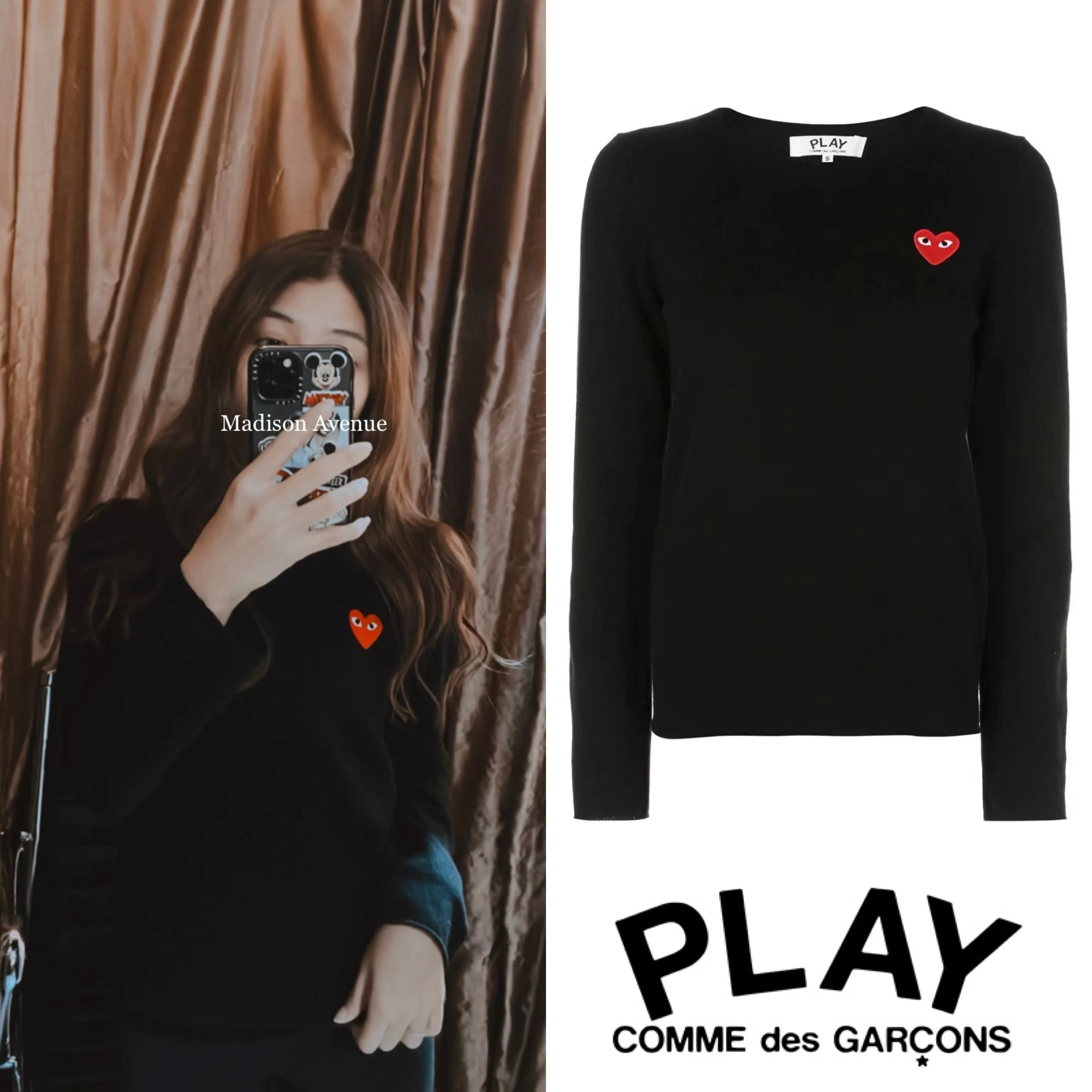 COMME des GARCONS  |Street Style Logo V-neck & Crew neck