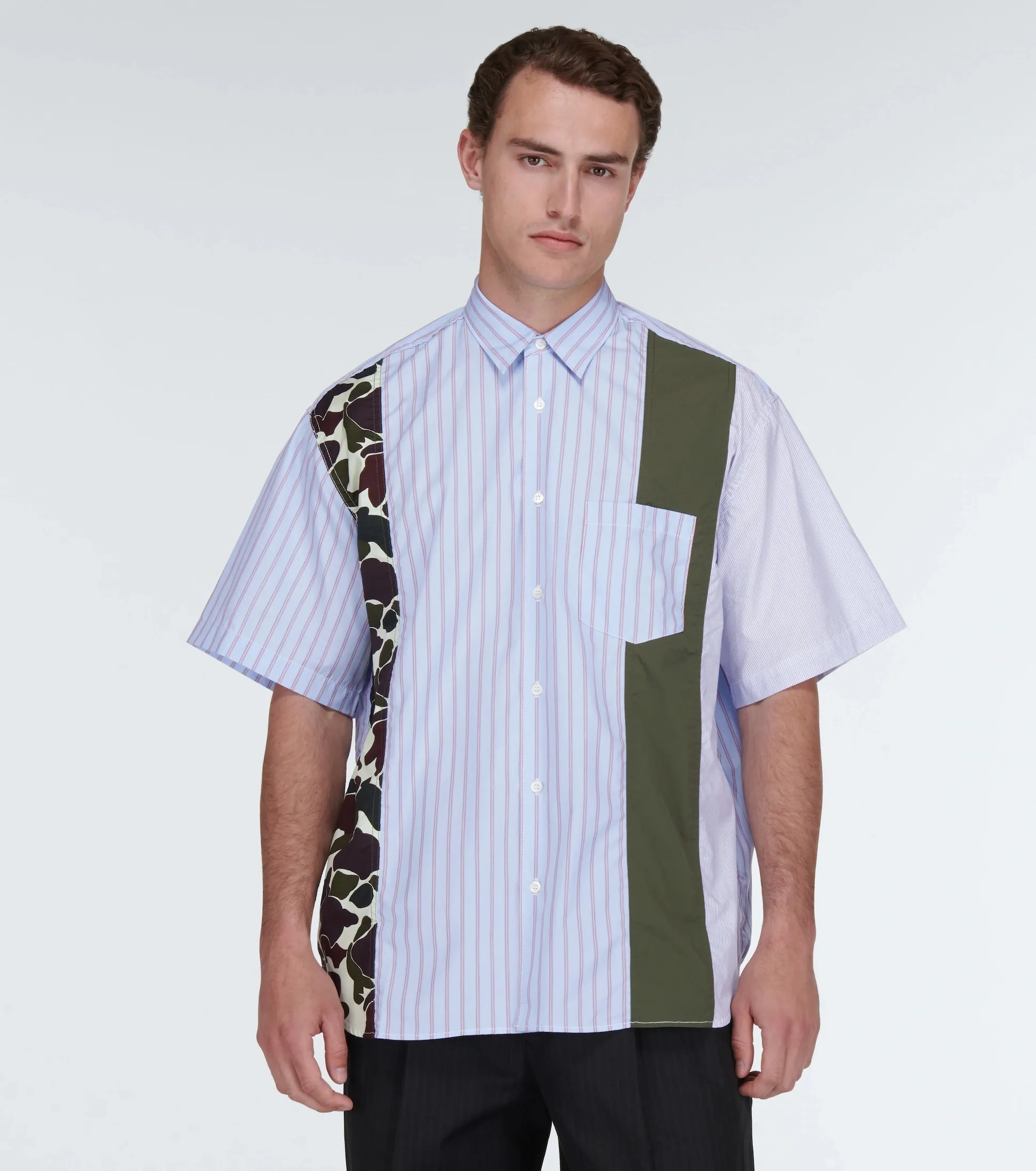 COMME des GARCONS  |Stripes Leopard Patterns Street Style Cotton Short Sleeves