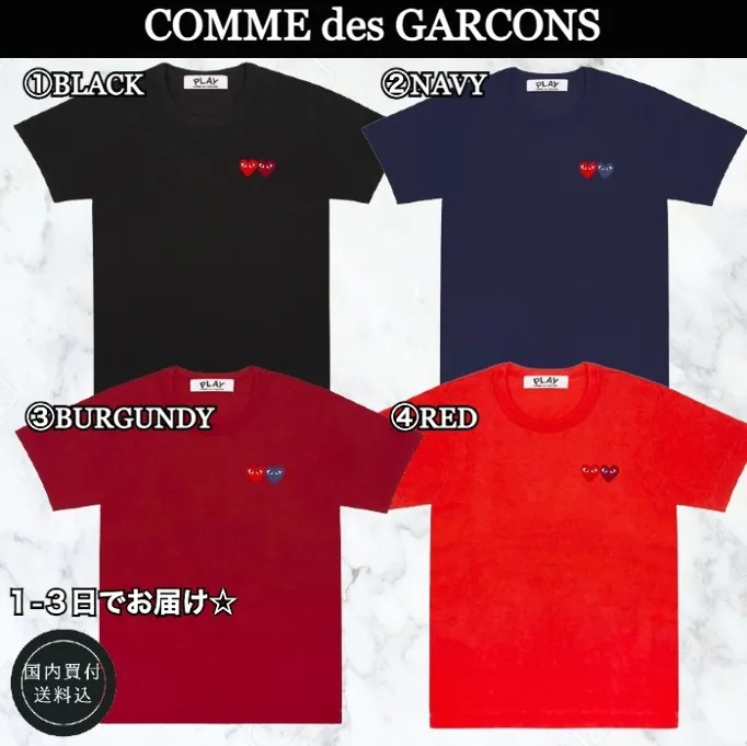 COMME des GARCONS  |Unisex Street Style U-Neck Plain Cotton Short Sleeves Logo