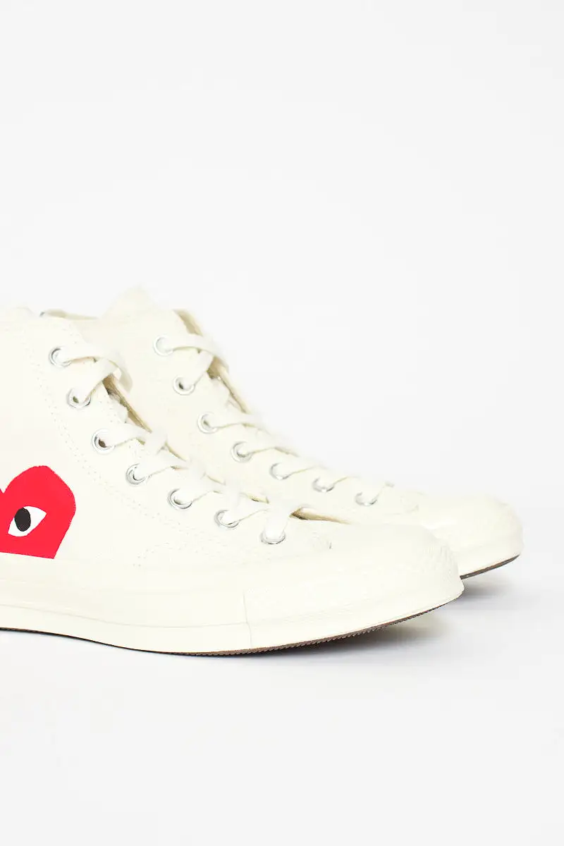 Comme Des Garons PLAY X Chuck Taylor 1970s Hi Milk/White