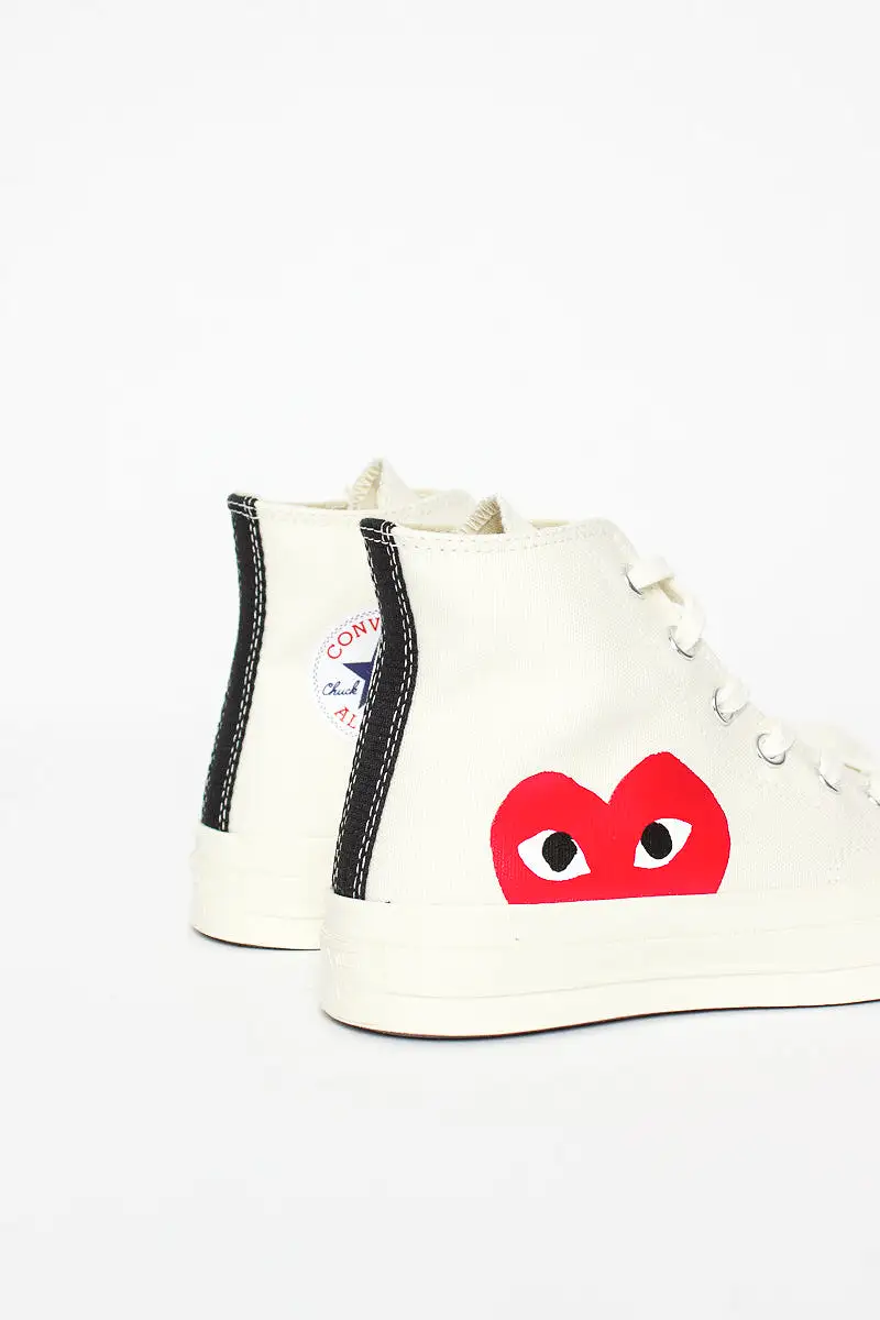 Comme Des Garons PLAY X Chuck Taylor 1970s Hi Milk/White