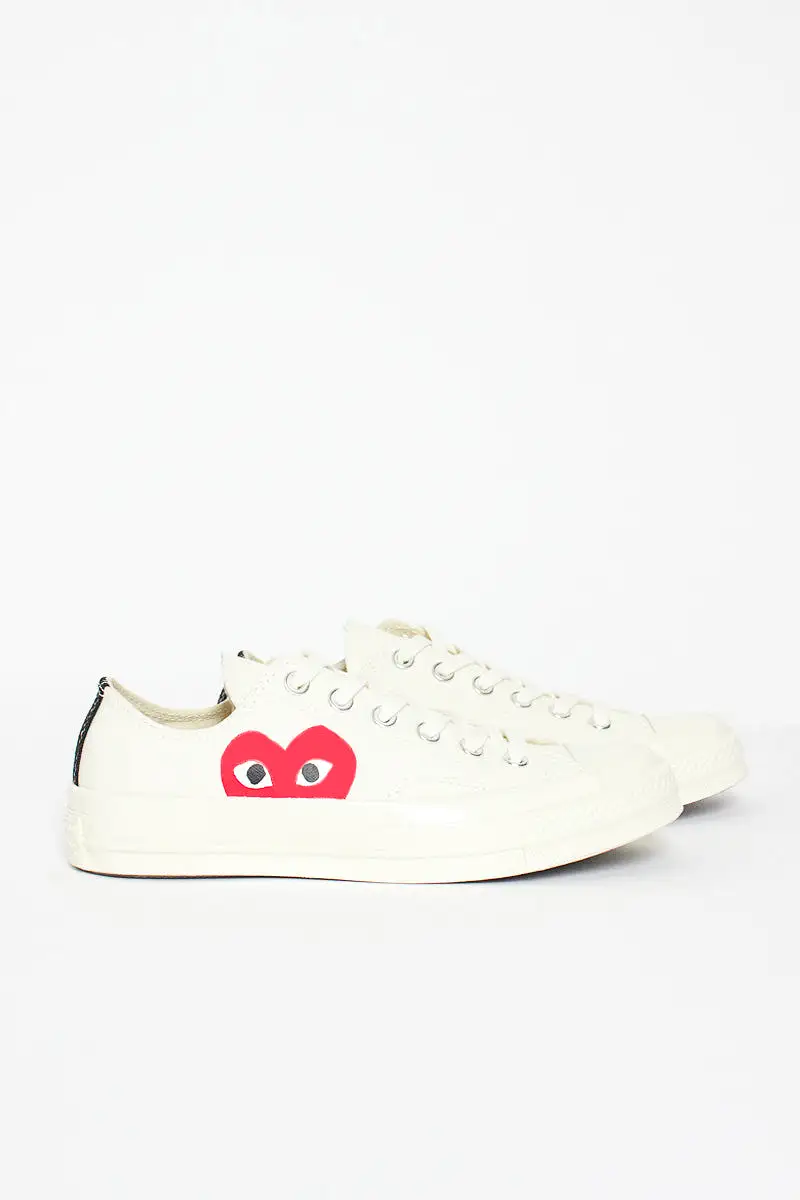 Comme Des Garons PLAY X Chuck Taylor 1970s Ox Milk/White