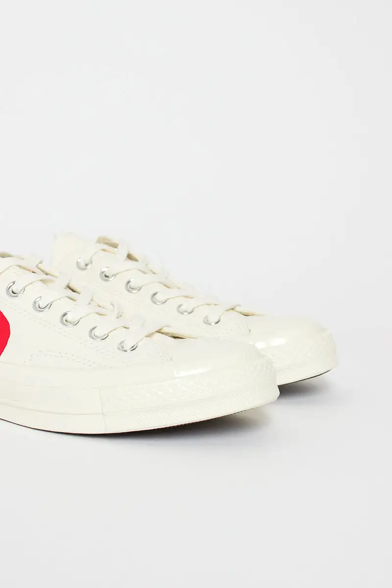 Comme Des Garons PLAY X Chuck Taylor 1970s Ox Milk/White