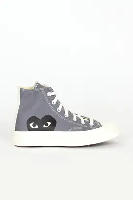 Comme Des Garons PLAY X Chuck Taylors 1970'S Hi Grey