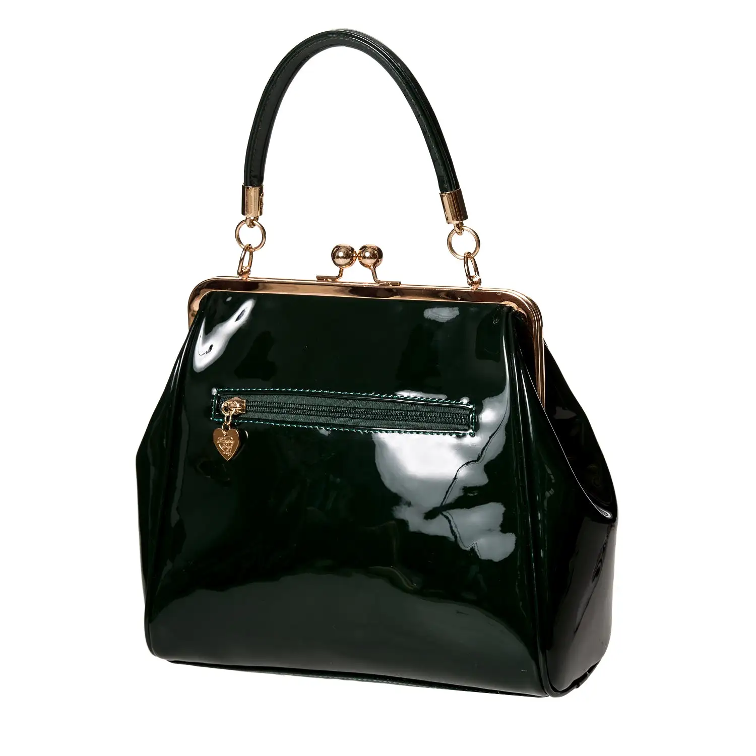 Dark Green Retro Patent Handbag