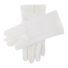 Dents Curzon White Button Gloves in White