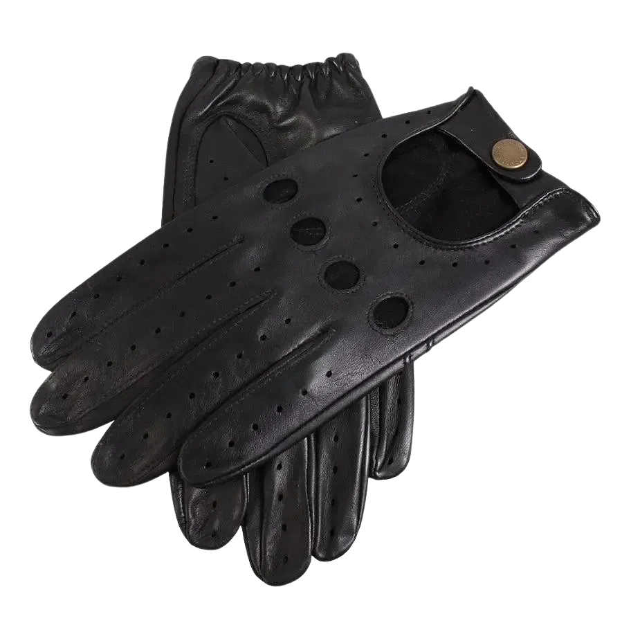 Dents Leather Driving Gloves in Black