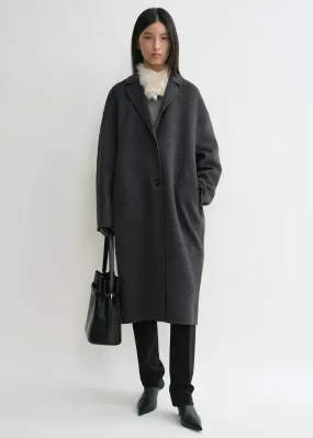 Doublé cocoon coat charcoal melange