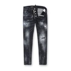 DSQUARED2 - Black Powder Zip Wash Skater Jeans in Grey