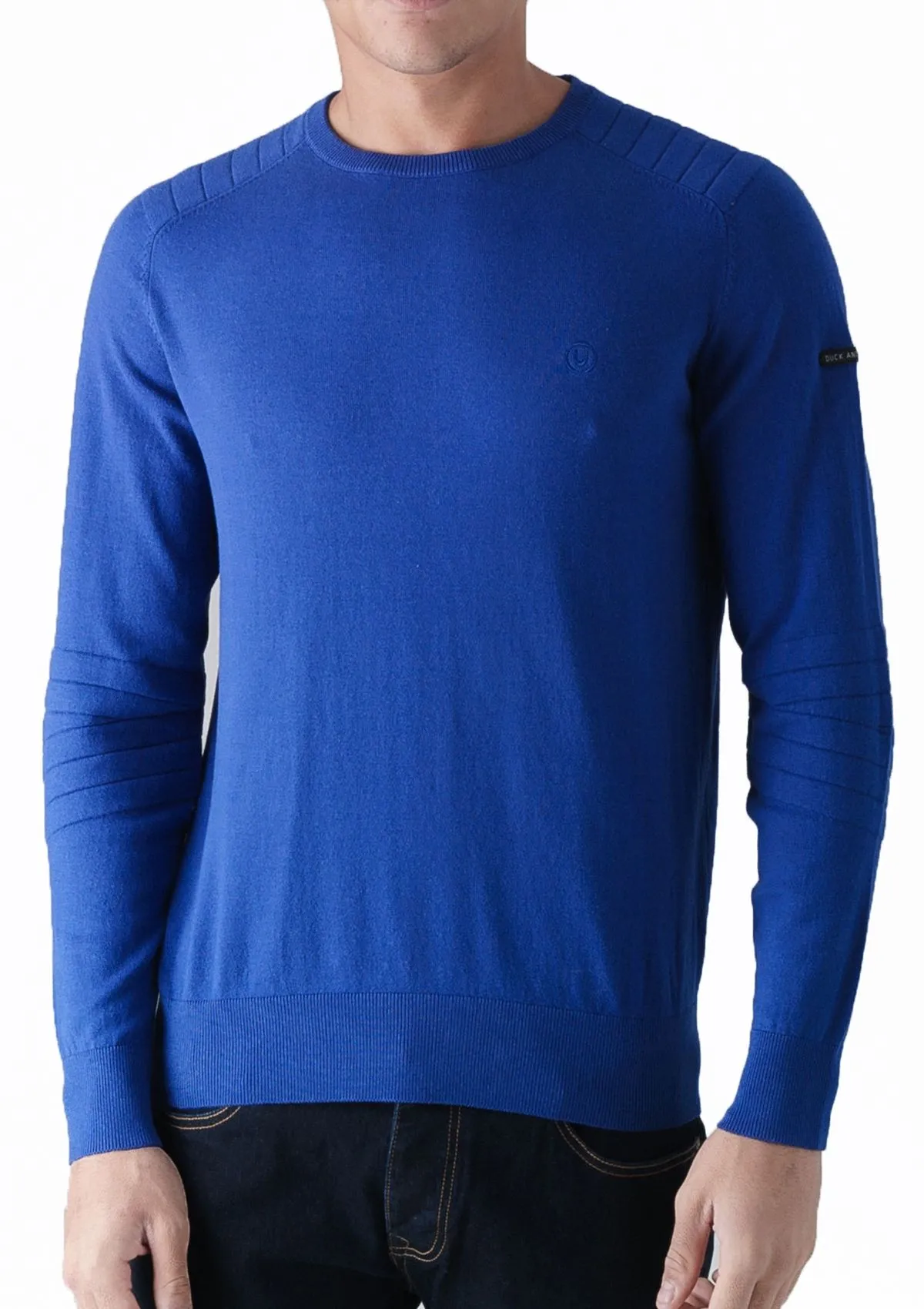 Duck and Cover Crew Neck Cotton Knit Portofino Jumper Ultra Marine