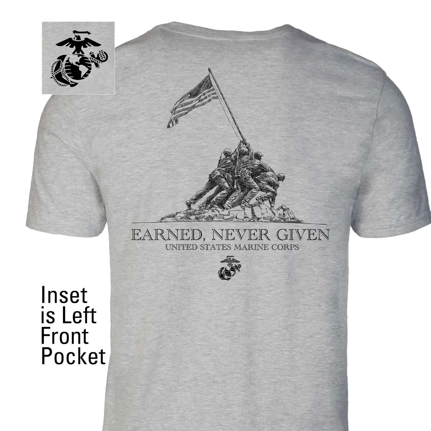 Earned Never Given Back With Front Pocket T-shirt