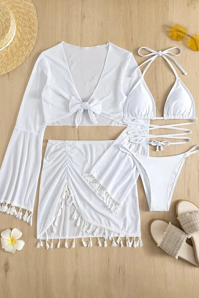 Four Piece Swimsuit Swimwear Bikini Set With Cover